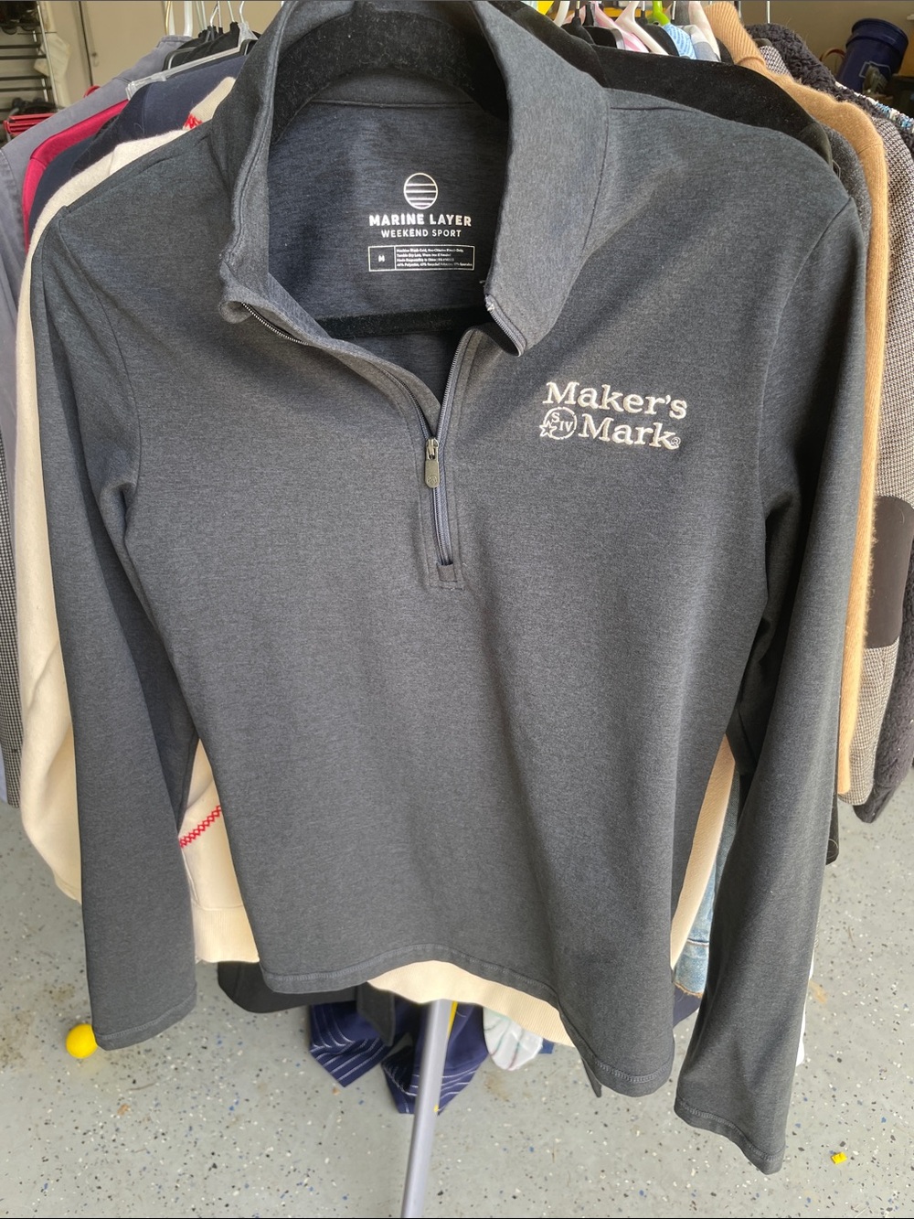 Marine Layer black Maker's Mark Quarter-Zip Utility Jacket